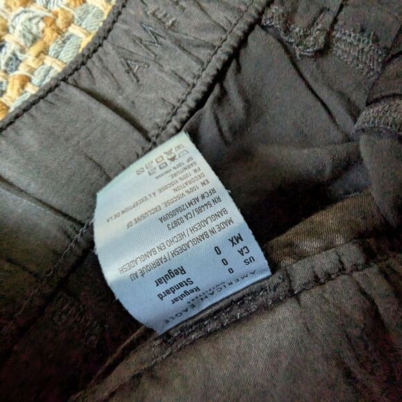 AE Satin Cargo Pants Black 0 Drawstring Hem Streetwear Carrie Bradshaw - Picture 10 of 10